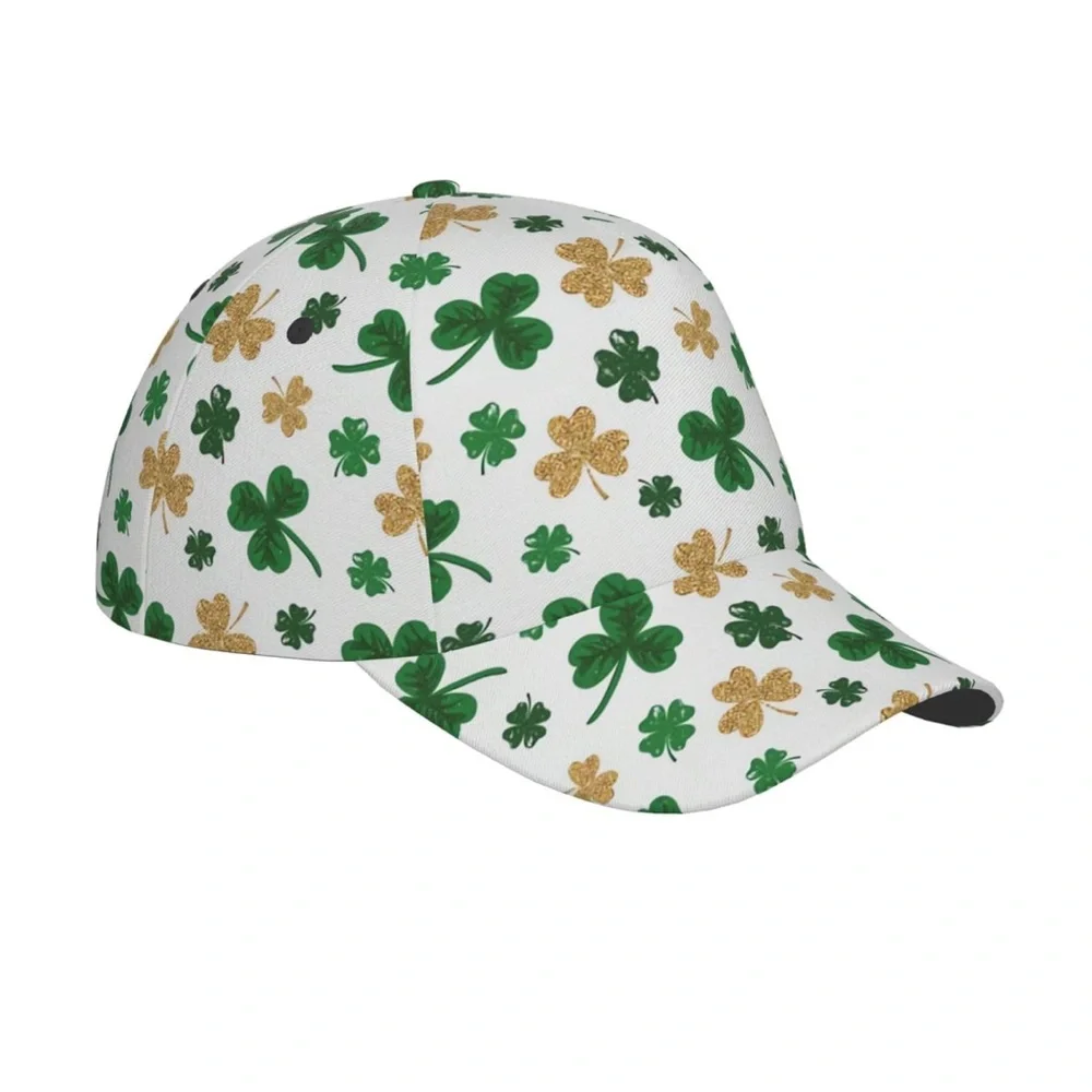 NWT Cute Green & Gold Shamrock Clover St Patrick's Day Hats Women Baseball - Picture 2 of 4